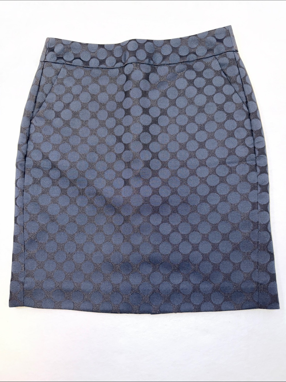 Banana Republic Navy Dot Jacquard Pencil Skirt